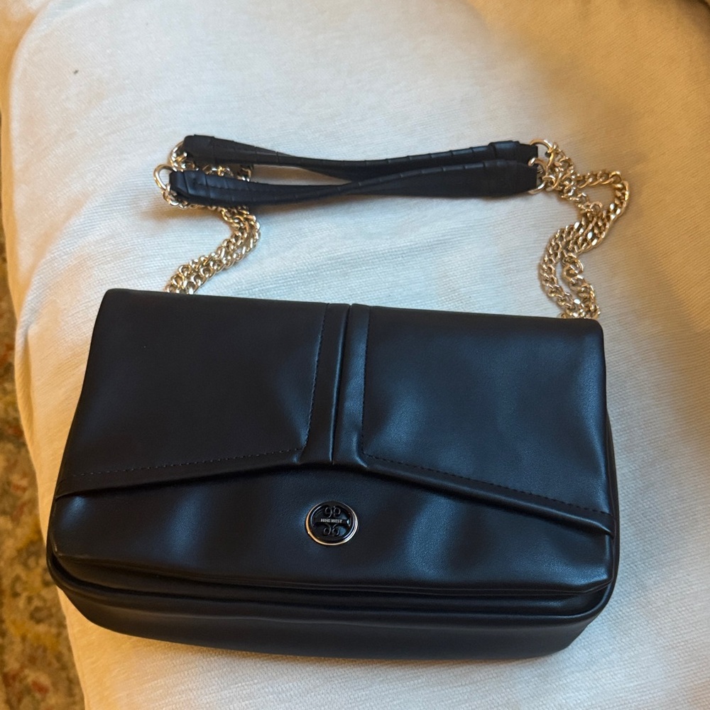 Elegant Black Faux Leather Chain Bag - Nine West - NWOT